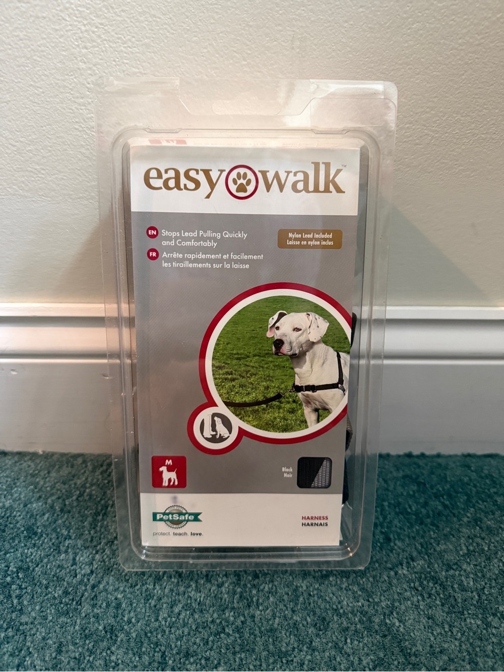 EasyWalk Dog Harness in Black and Red Accent